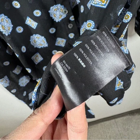 Free People Boho Turn Turn Sheer Mini Dress Size M Printed Festival  Peasant - Picture 11 of 15